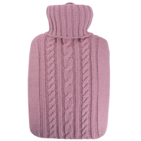 Hugo Frosch Hot Water Bottle In Pink Knitted Cover 1.8L