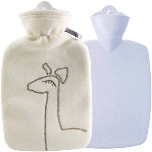 Hugo Frosch Hot Water Bottle In Luxury Fleece Cover Cream 1.8L